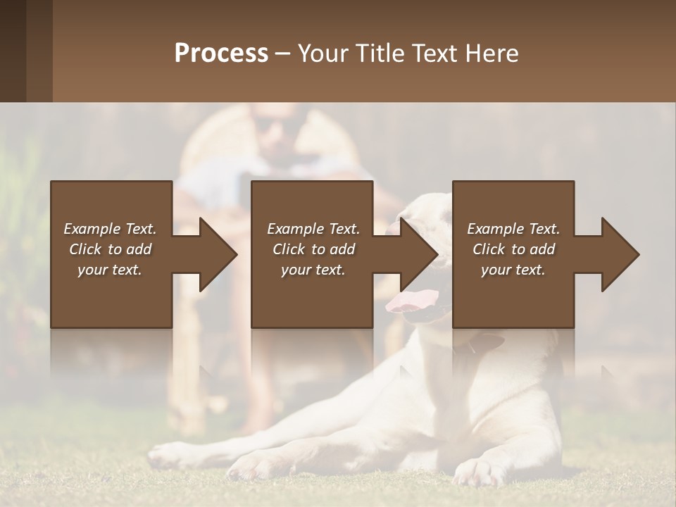 A Man Sitting In A Chair Next To A Dog PowerPoint Template
