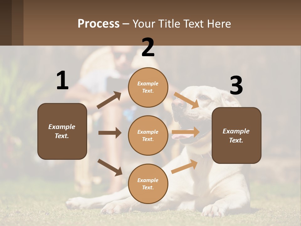 A Man Sitting In A Chair Next To A Dog PowerPoint Template