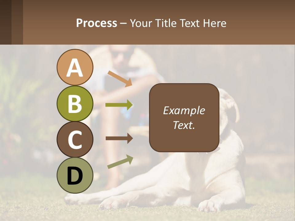 A Man Sitting In A Chair Next To A Dog PowerPoint Template