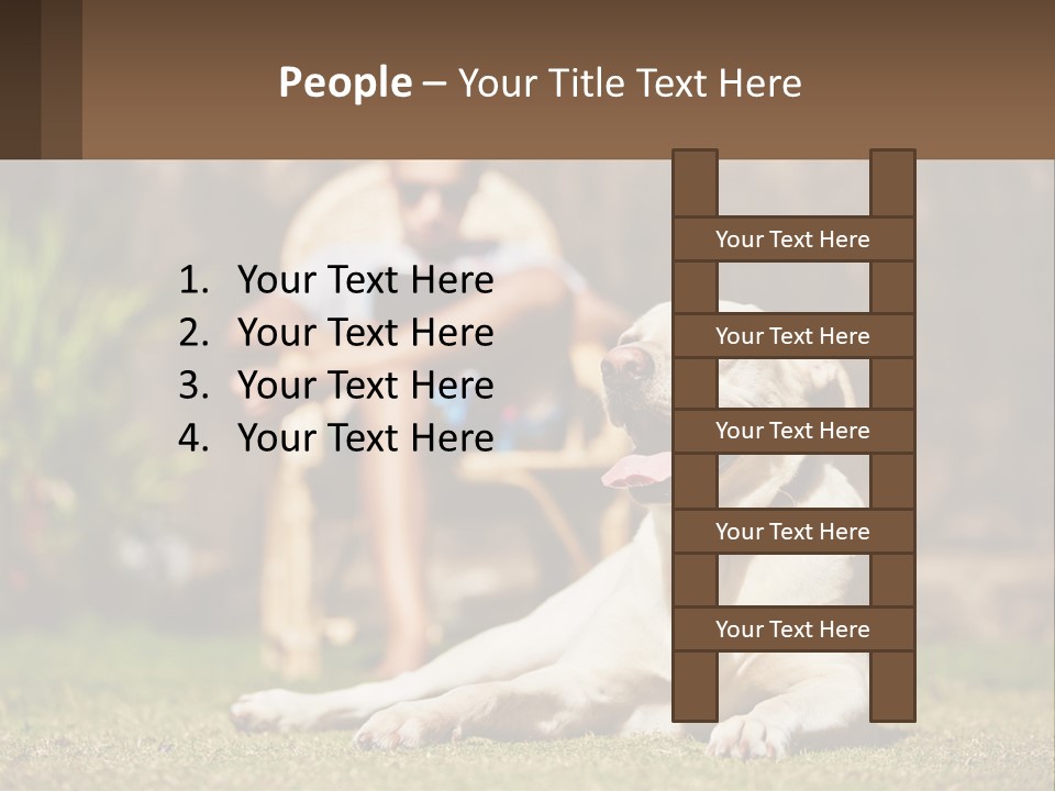 A Man Sitting In A Chair Next To A Dog PowerPoint Template