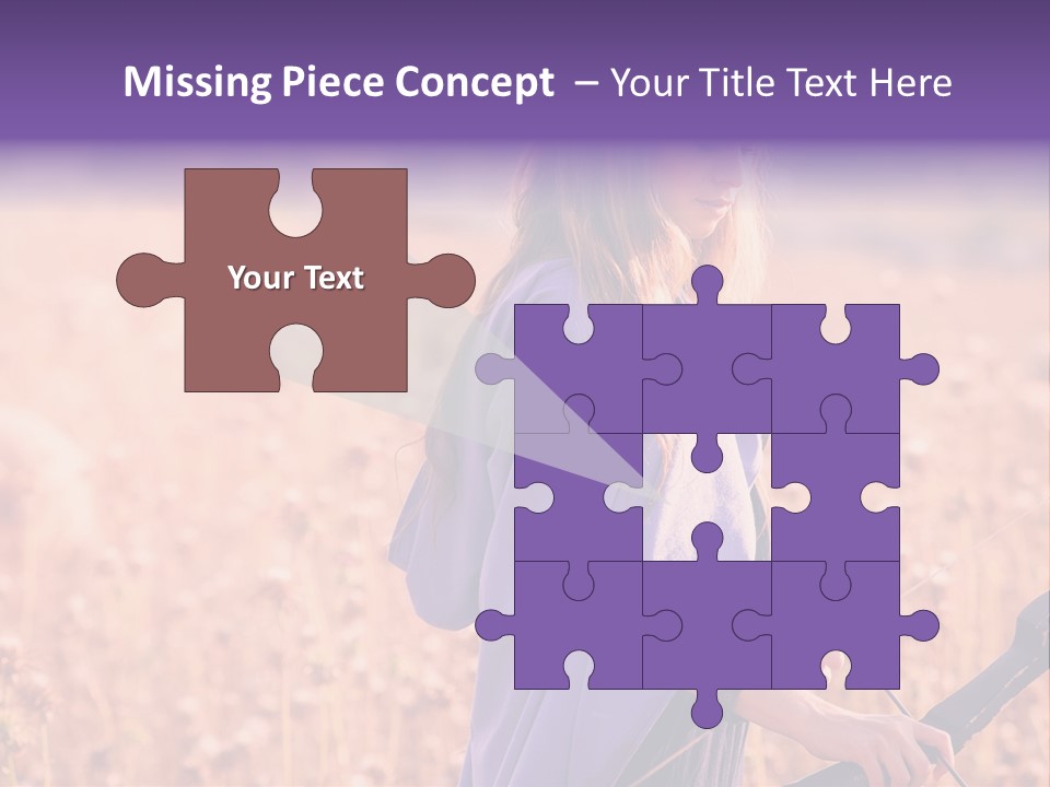 A Woman In A Purple Dress Standing In A Field PowerPoint Template