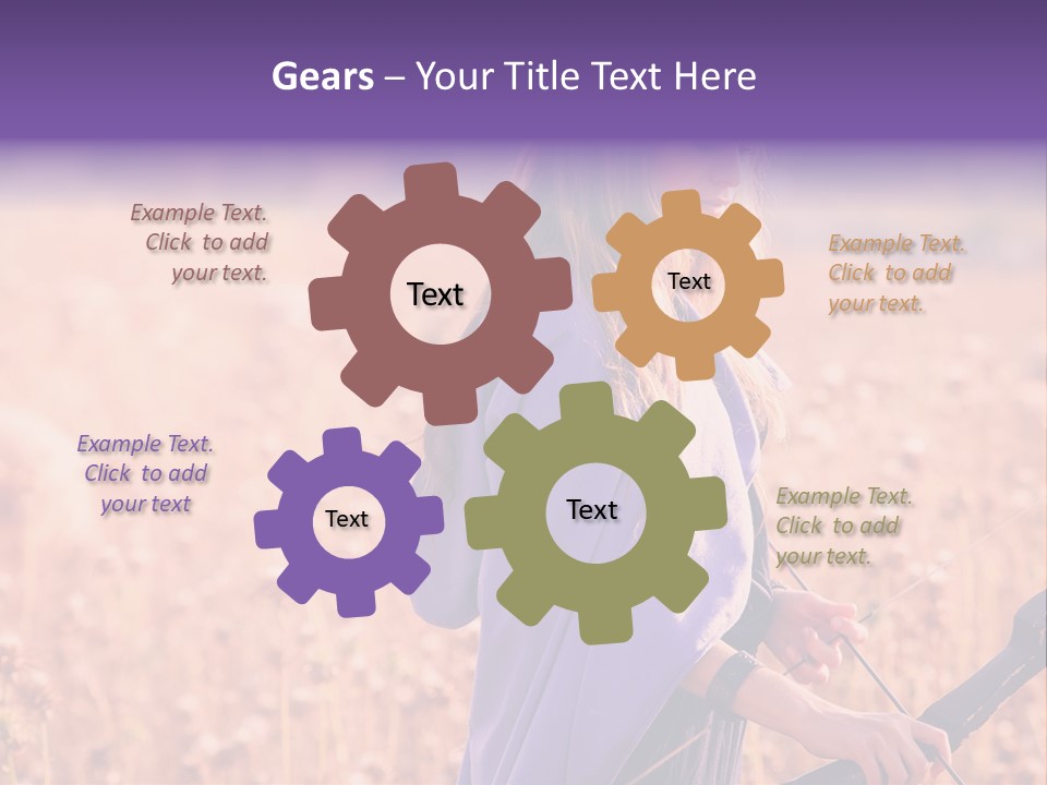 A Woman In A Purple Dress Standing In A Field PowerPoint Template