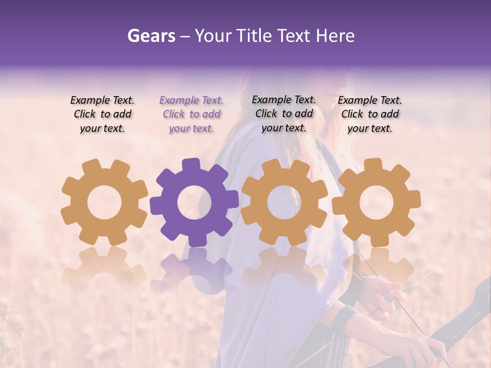 A Woman In A Purple Dress Standing In A Field PowerPoint Template