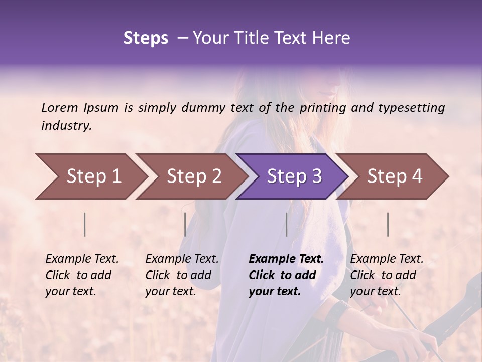 A Woman In A Purple Dress Standing In A Field PowerPoint Template