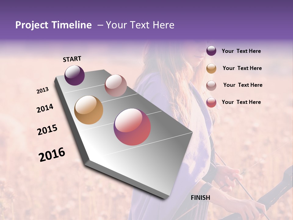 A Woman In A Purple Dress Standing In A Field PowerPoint Template