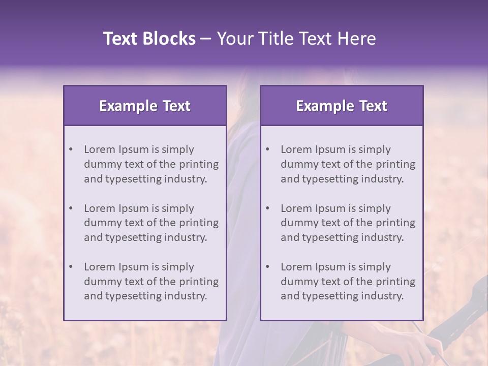 A Woman In A Purple Dress Standing In A Field PowerPoint Template