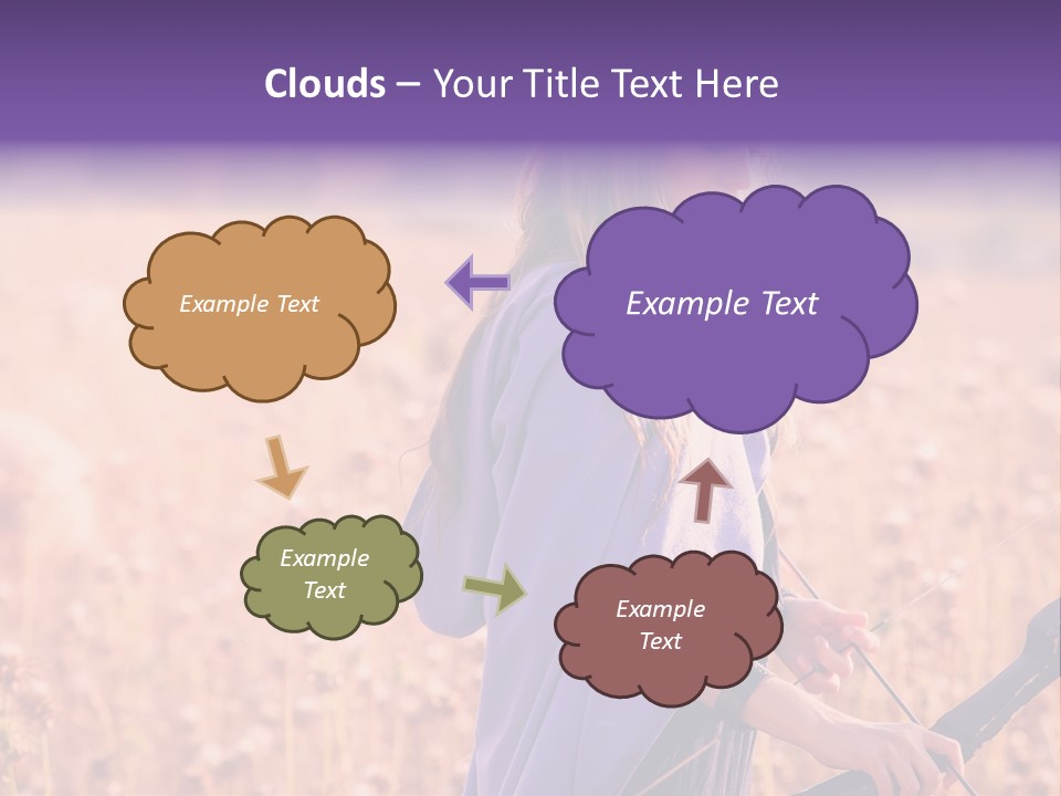 A Woman In A Purple Dress Standing In A Field PowerPoint Template
