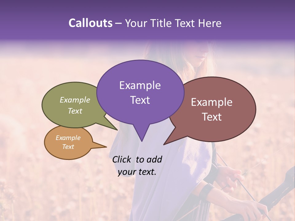 A Woman In A Purple Dress Standing In A Field PowerPoint Template
