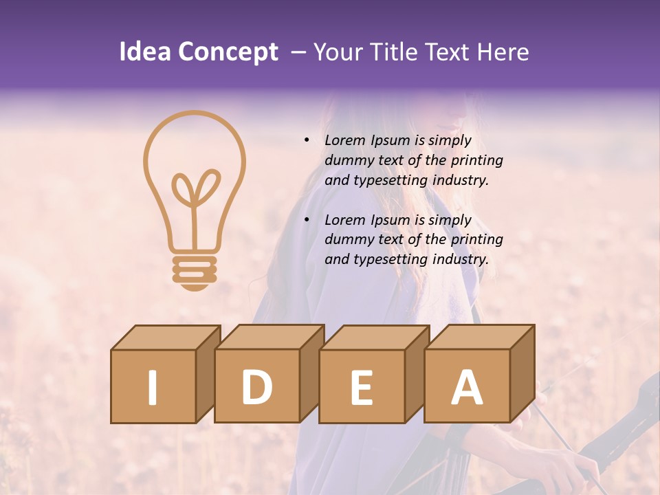 A Woman In A Purple Dress Standing In A Field PowerPoint Template