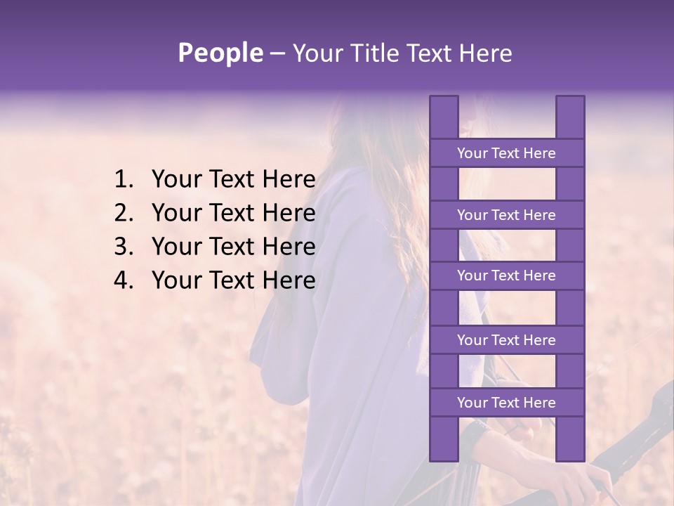 A Woman In A Purple Dress Standing In A Field PowerPoint Template