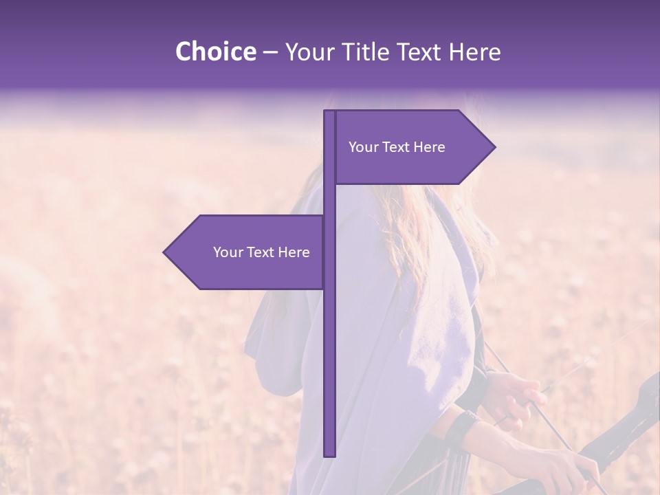 A Woman In A Purple Dress Standing In A Field PowerPoint Template