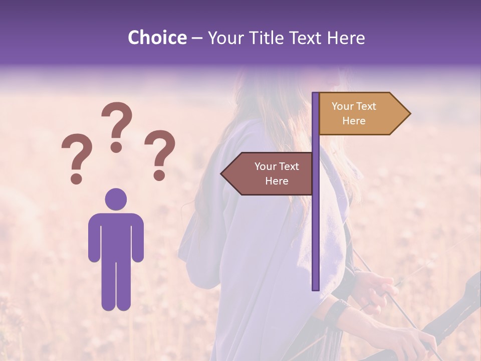 A Woman In A Purple Dress Standing In A Field PowerPoint Template