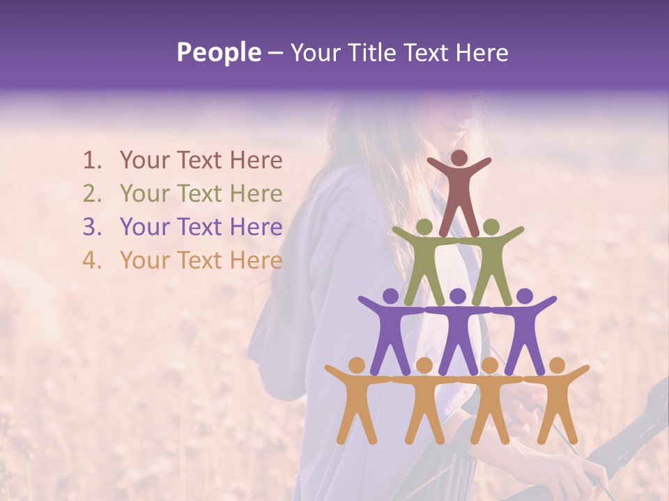 A Woman In A Purple Dress Standing In A Field PowerPoint Template
