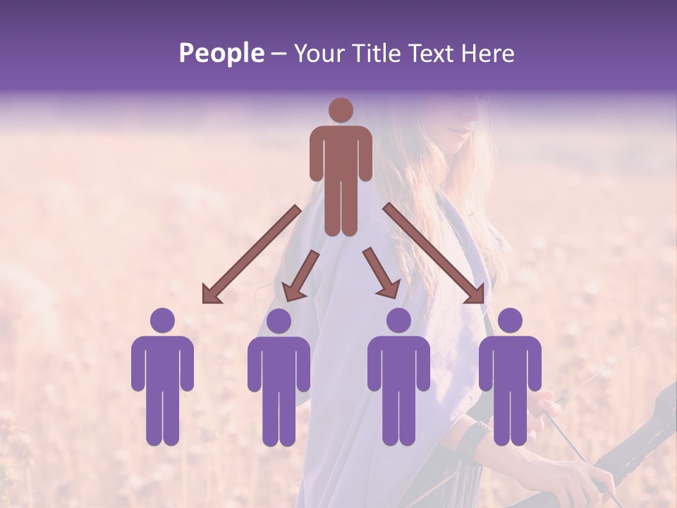 A Woman In A Purple Dress Standing In A Field PowerPoint Template