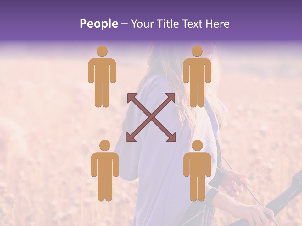 A Woman In A Purple Dress Standing In A Field PowerPoint Template