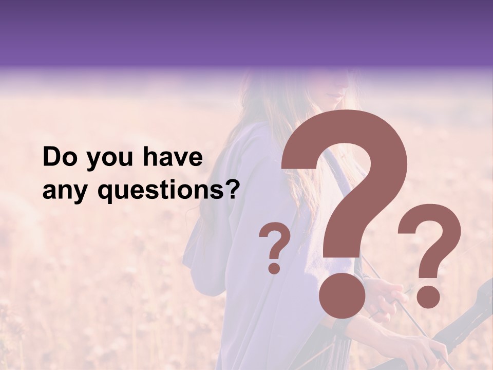 A Woman In A Purple Dress Standing In A Field PowerPoint Template