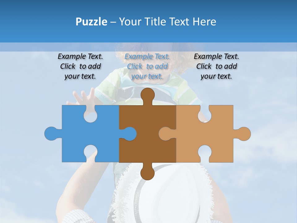 A Man Holding A Child On His Shoulders PowerPoint Template