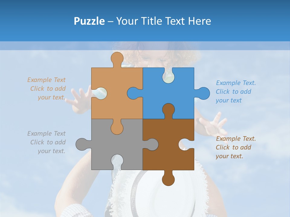 A Man Holding A Child On His Shoulders PowerPoint Template