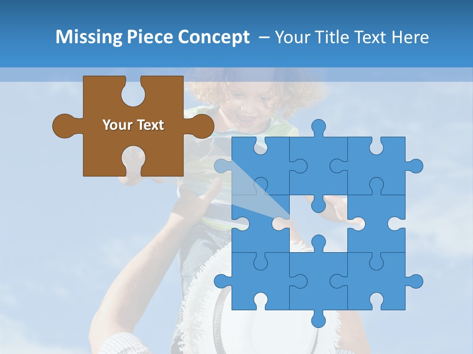 A Man Holding A Child On His Shoulders PowerPoint Template