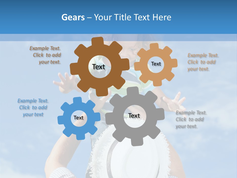 A Man Holding A Child On His Shoulders PowerPoint Template