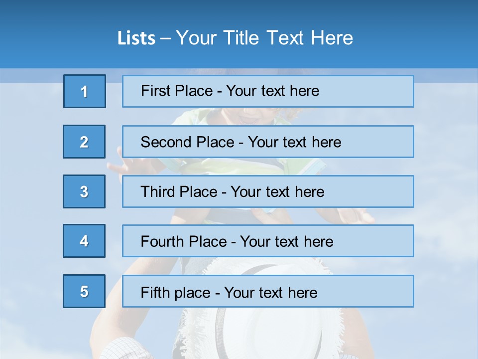 A Man Holding A Child On His Shoulders PowerPoint Template