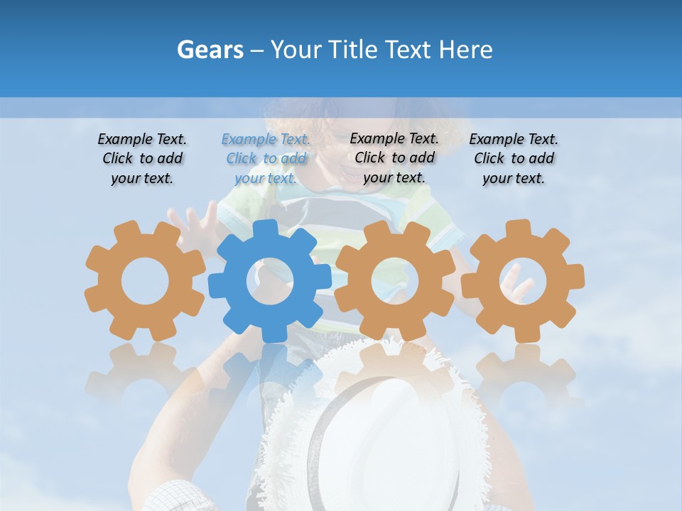 A Man Holding A Child On His Shoulders PowerPoint Template