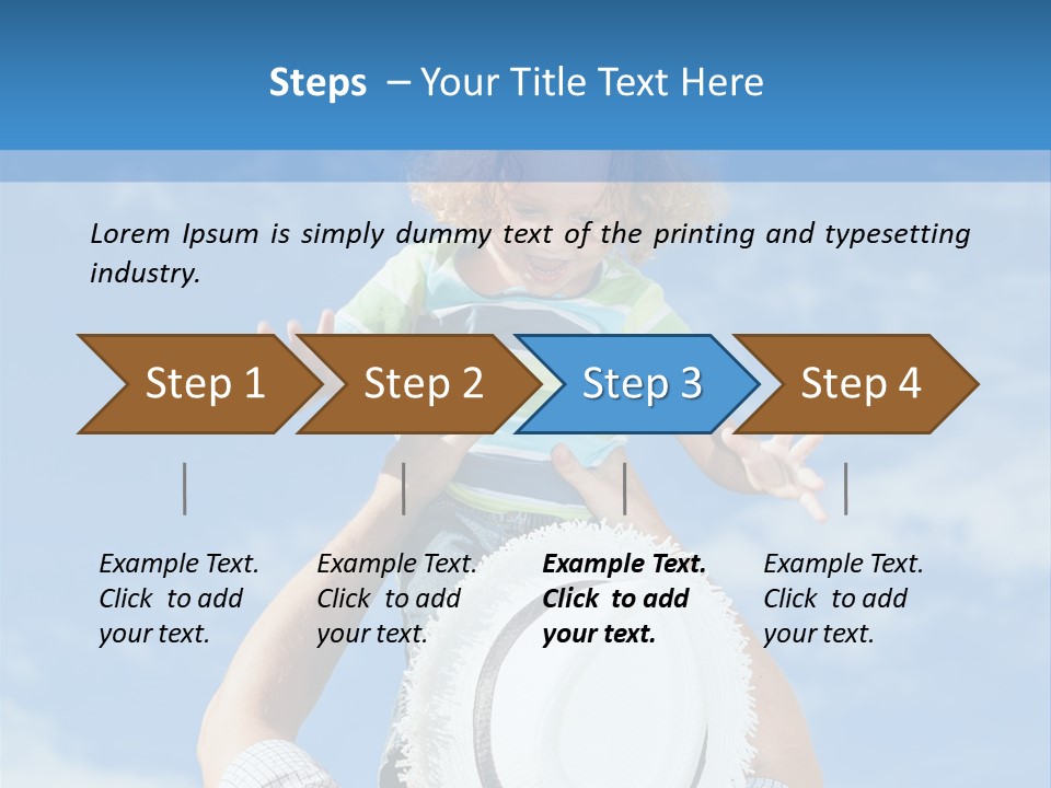 A Man Holding A Child On His Shoulders PowerPoint Template