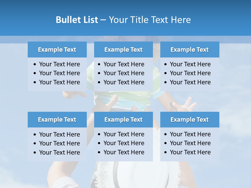 A Man Holding A Child On His Shoulders PowerPoint Template