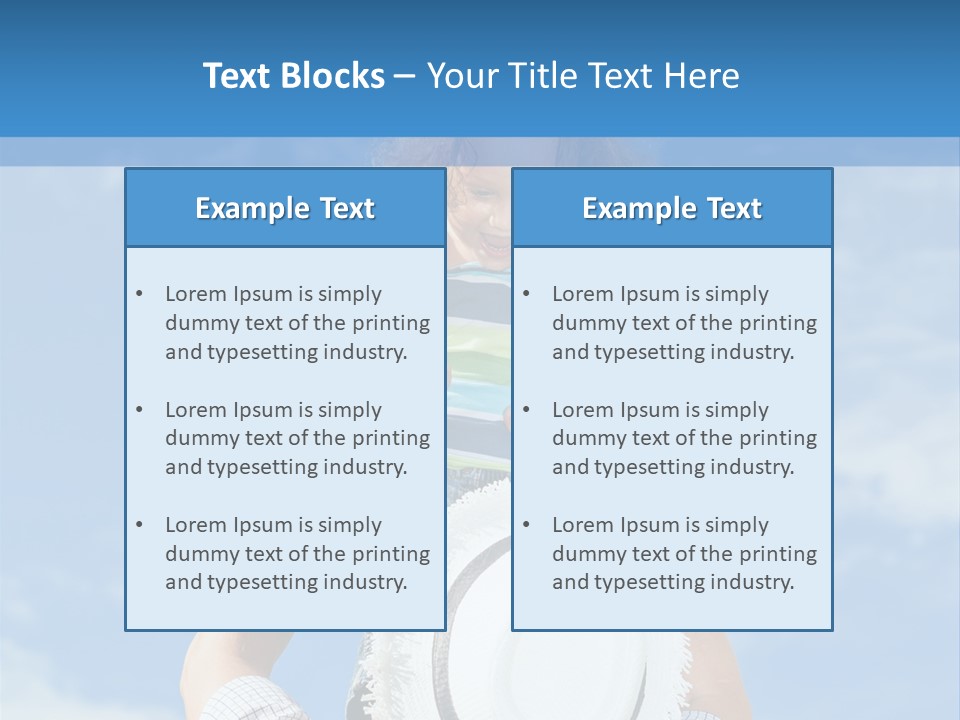 A Man Holding A Child On His Shoulders PowerPoint Template