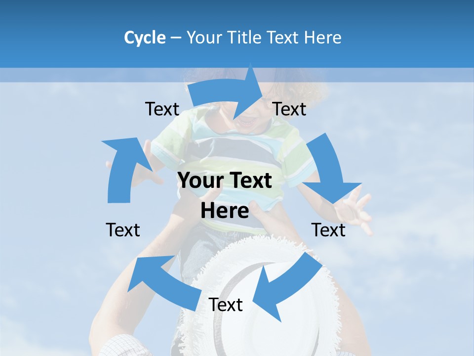 A Man Holding A Child On His Shoulders PowerPoint Template
