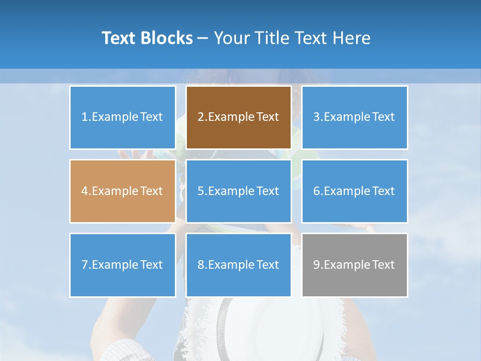A Man Holding A Child On His Shoulders PowerPoint Template