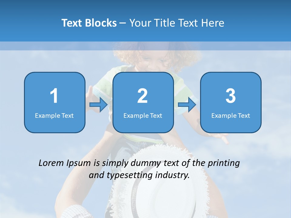 A Man Holding A Child On His Shoulders PowerPoint Template