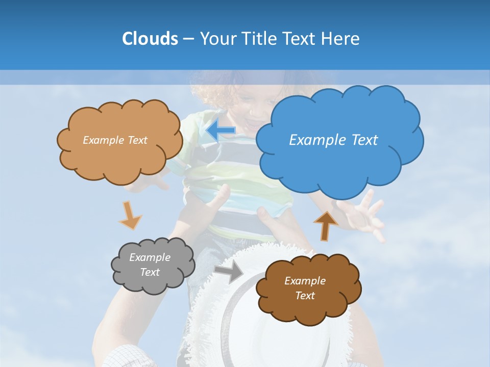 A Man Holding A Child On His Shoulders PowerPoint Template