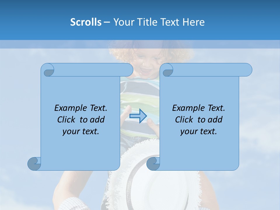 A Man Holding A Child On His Shoulders PowerPoint Template