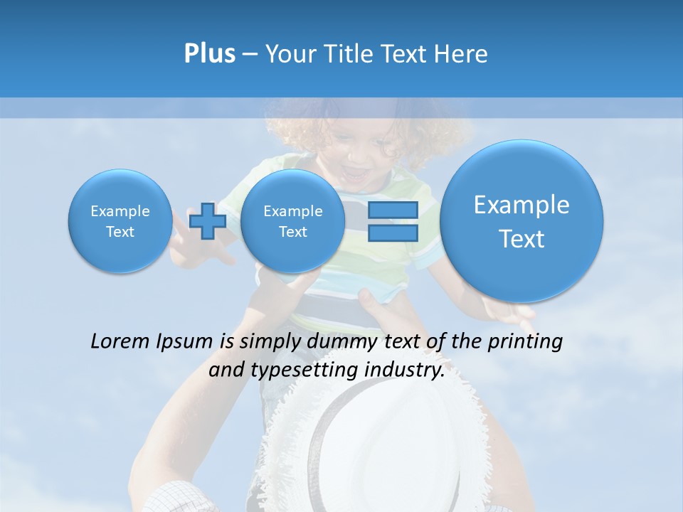 A Man Holding A Child On His Shoulders PowerPoint Template