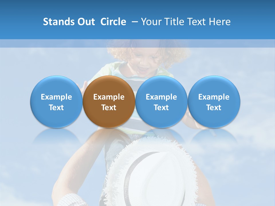 A Man Holding A Child On His Shoulders PowerPoint Template