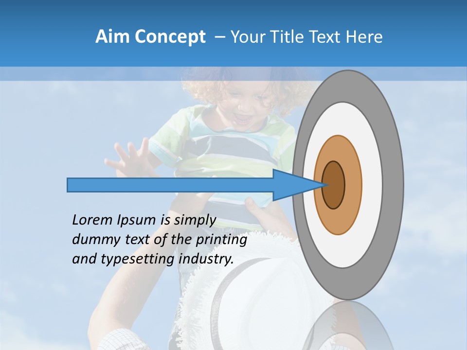 A Man Holding A Child On His Shoulders PowerPoint Template