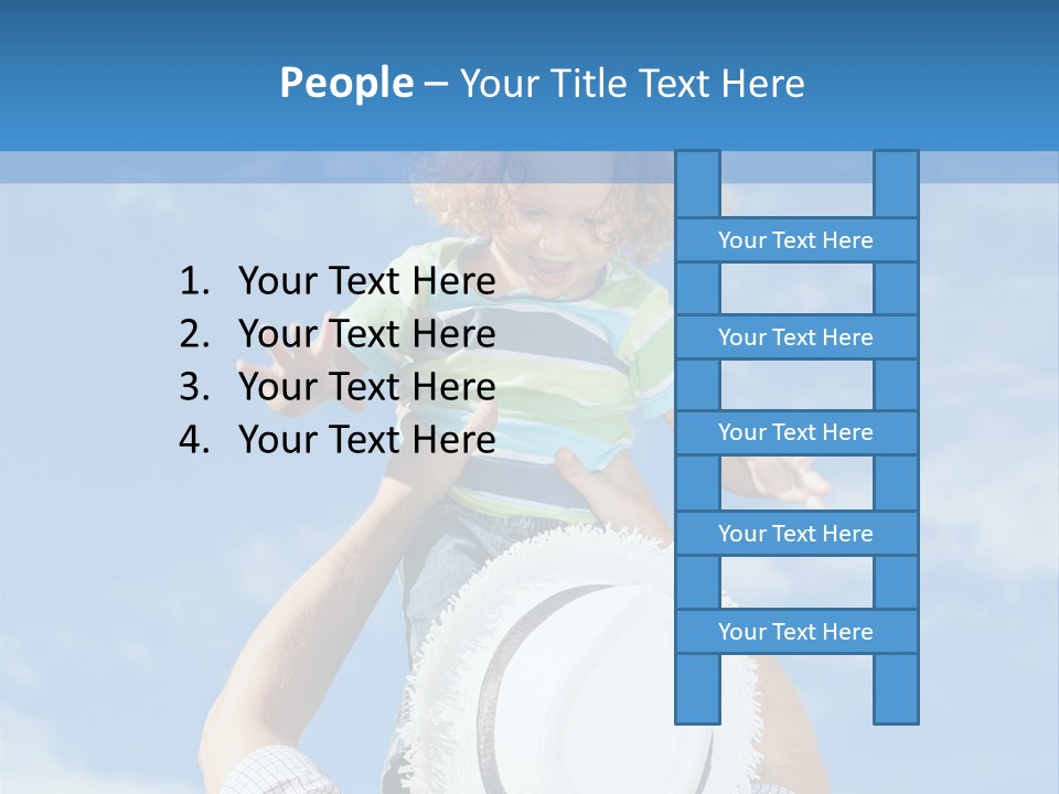 A Man Holding A Child On His Shoulders PowerPoint Template
