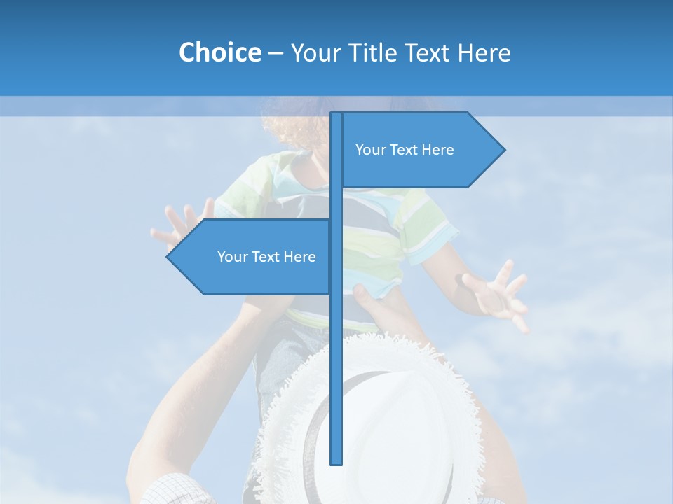 A Man Holding A Child On His Shoulders PowerPoint Template