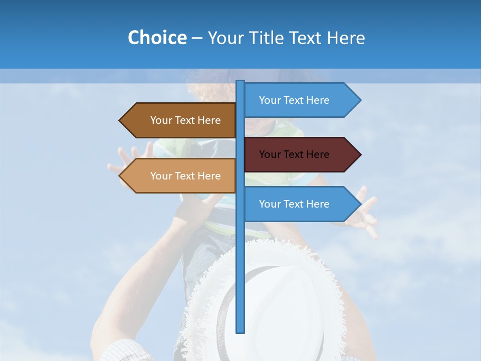 A Man Holding A Child On His Shoulders PowerPoint Template