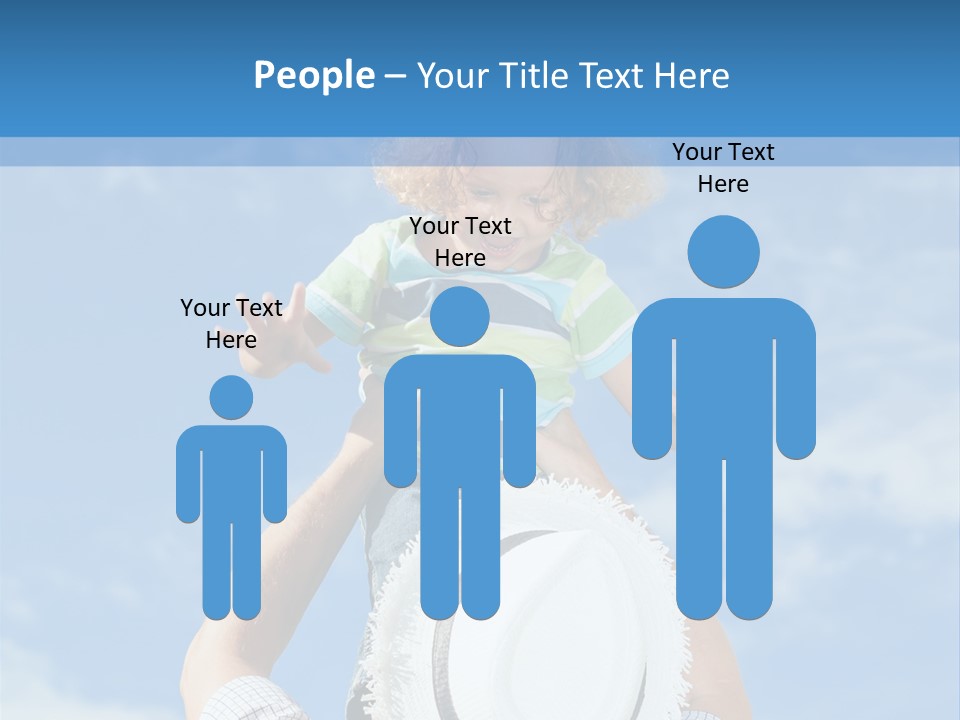 A Man Holding A Child On His Shoulders PowerPoint Template