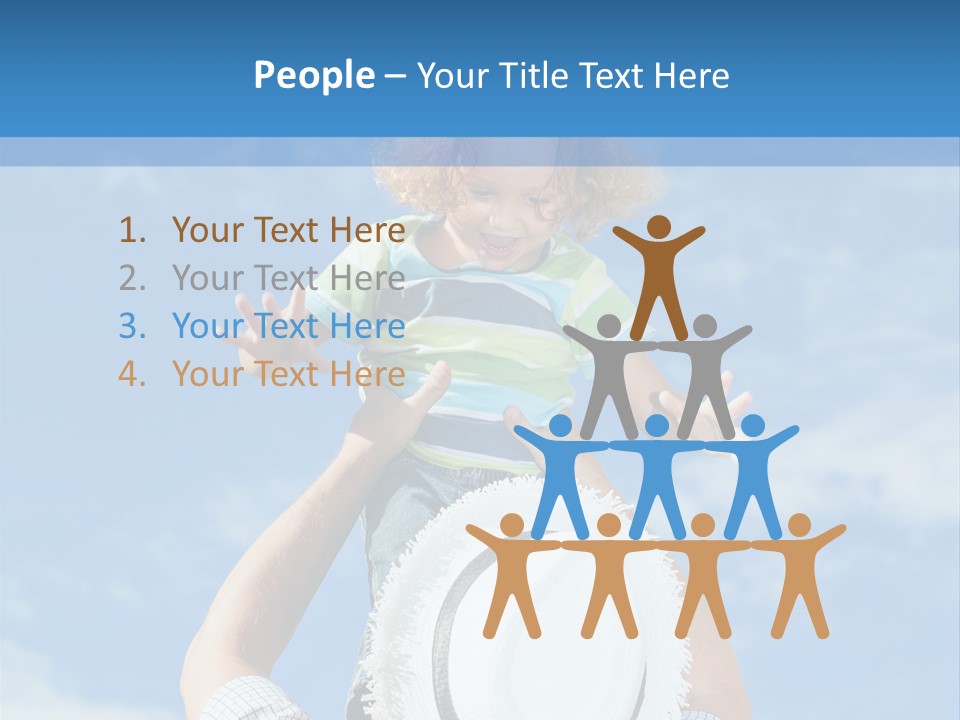 A Man Holding A Child On His Shoulders PowerPoint Template