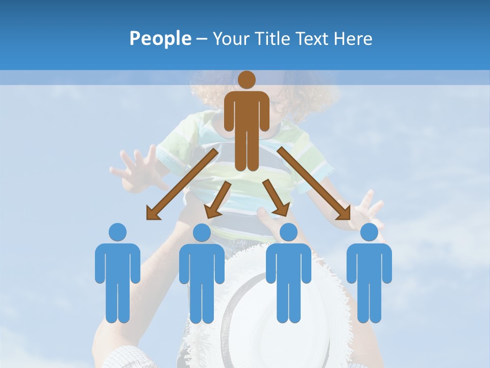 A Man Holding A Child On His Shoulders PowerPoint Template