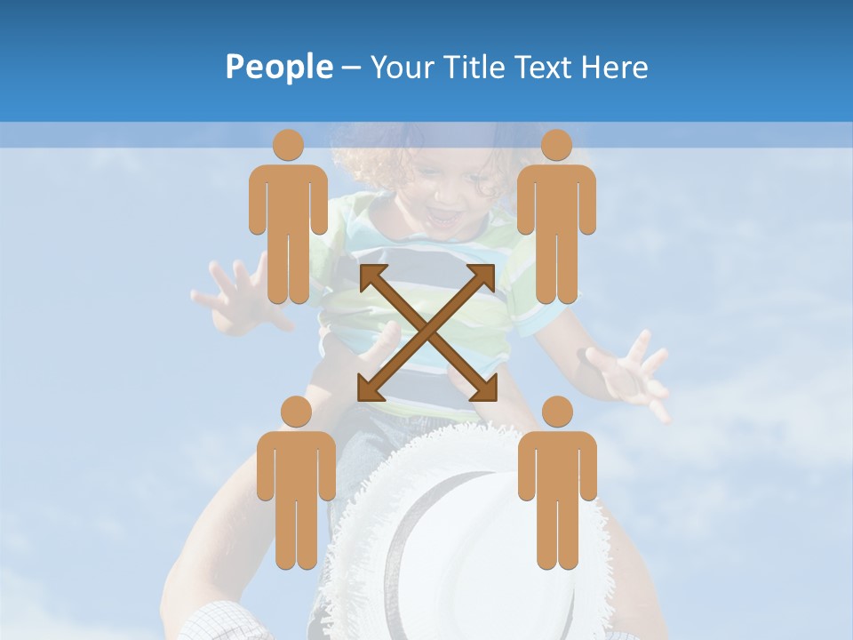 A Man Holding A Child On His Shoulders PowerPoint Template