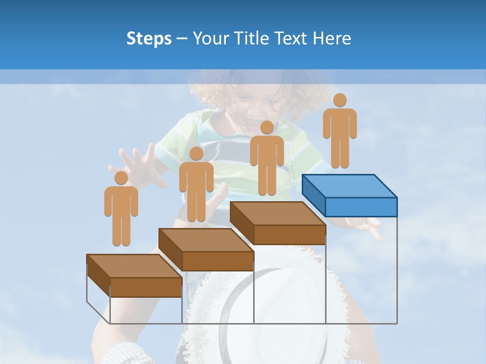 A Man Holding A Child On His Shoulders PowerPoint Template