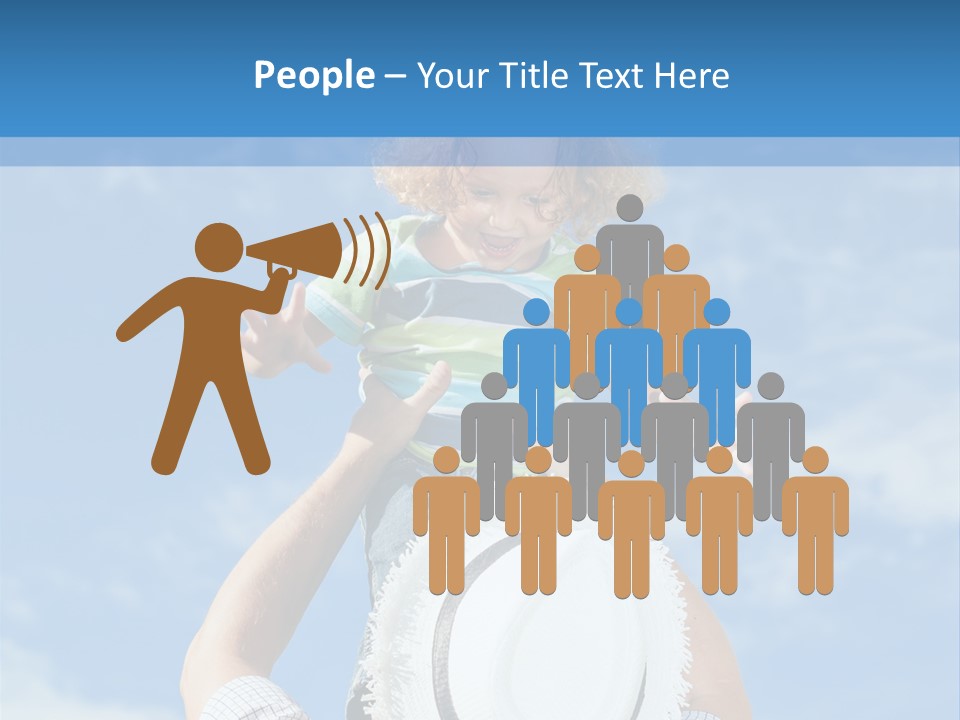 A Man Holding A Child On His Shoulders PowerPoint Template