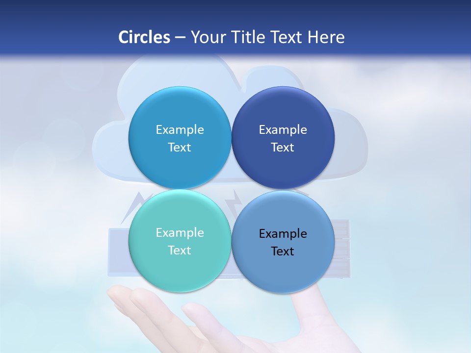 A Hand Holding A Blue Cloud With A Cloud On Top Of It PowerPoint Template