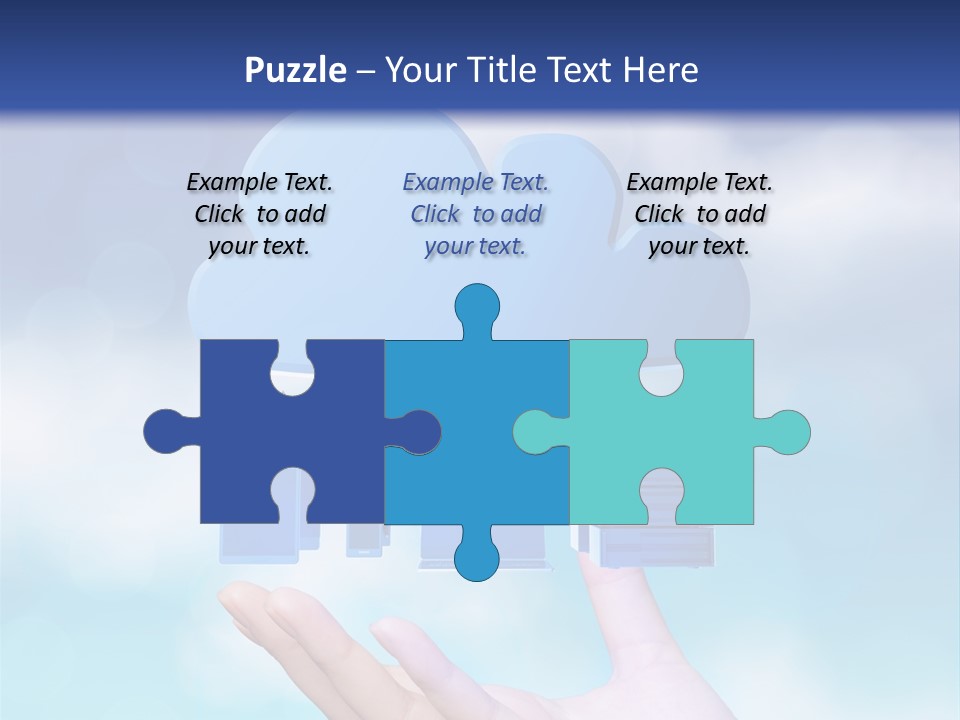 A Hand Holding A Blue Cloud With A Cloud On Top Of It PowerPoint Template