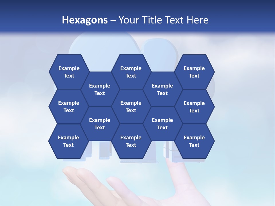 A Hand Holding A Blue Cloud With A Cloud On Top Of It PowerPoint Template