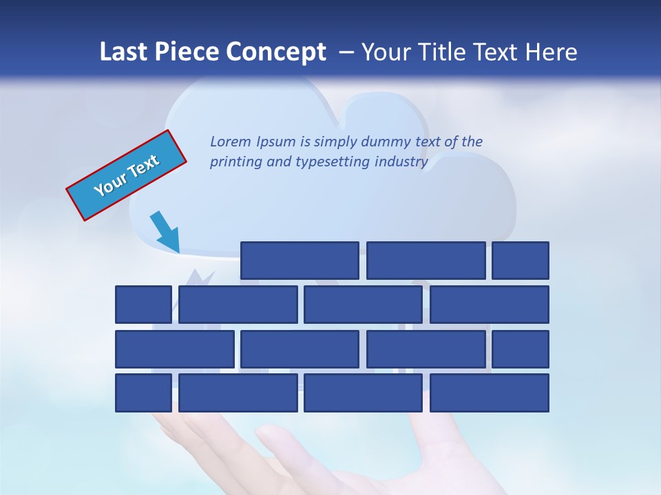 A Hand Holding A Blue Cloud With A Cloud On Top Of It PowerPoint Template